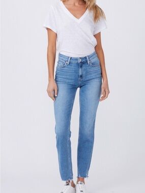 Paige Womens Mel Destroyed Hem Cindy High-Rise Stretch-denim Jeans size 26